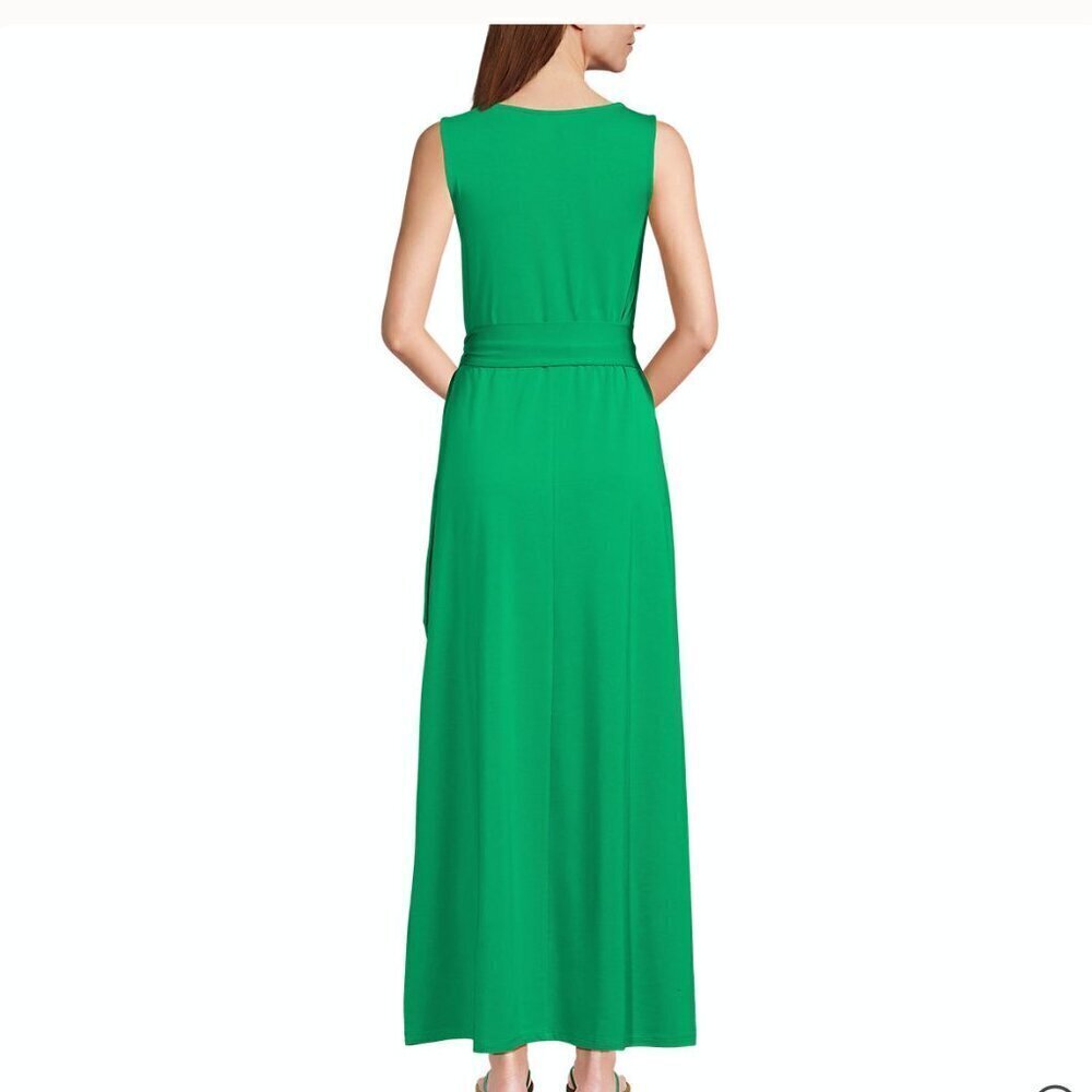 NWOT Lands' End Sleeveless Side Knot Maxi Dress in Clover - Size S - Picture 2 of 9